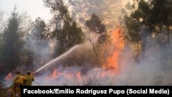 Imagen del incendio forestal en Pinares de Mayarí, publicada en Facebook por el periodista Emilio Rodríguez Pupo. 