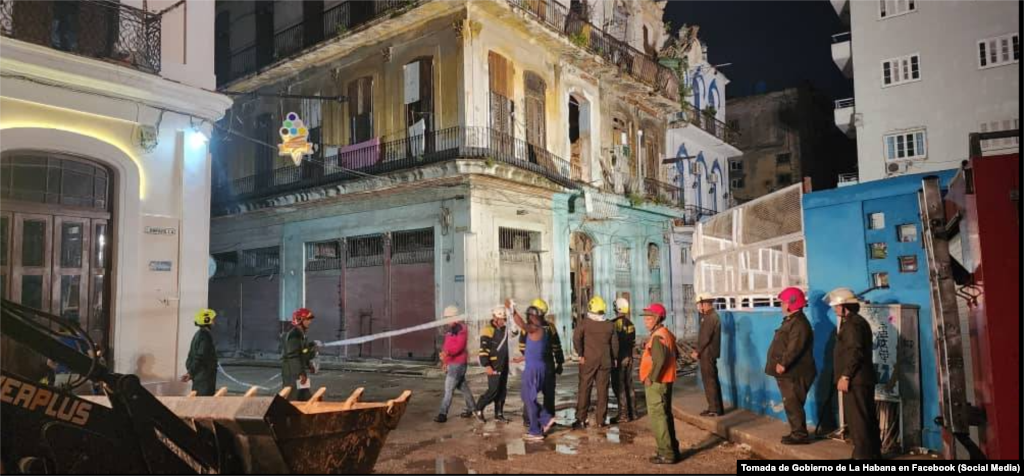 Derrumbe en La Habana Vieja, el 3 de octubre de 2023, (Foto: Facebook/Gobierno de La Habana)