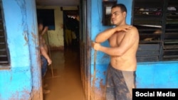 Vivienda afectada por las inundaciones en el barrio Ecrin, en Moa. (Facebook/Yulieska Hernández García)