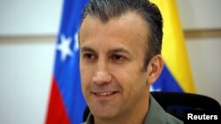 Tareck El Aissami, Ex vicepresidente de Venezuela, en una conferencia en Caracas, Venezuela.