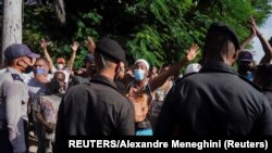 Boinas Negras desplegadas en La Habana durante el levantamiento del 11 de julio. REUTERS/Alexandre Meneghini