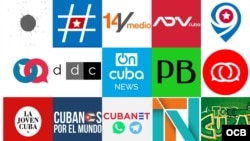 Combinación de logos de publicaciones sobre temas cubanos que han sido ubicadas en "lista negra" oficialista.