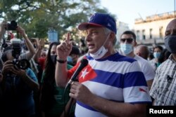 Miguel Díaz-Canel en el Parque Trillo el 29 de noviembre. REUTERS/Alexandre Meneghini