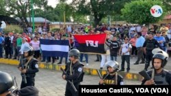 El FSLN, partido del presidente Daniel Ortega, está en el poder en Nicaragua desde 2007. Foto Houston Castillo, VOA. 