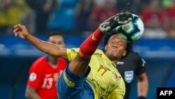  Juan Guillermo Cuadrado en la Copa América en el juego de Colombia y Chile.