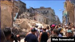 Derrumbe en Centro Habana (Foto Archivo/Augusto César San Martí/Cubanet).