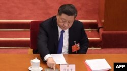 Xi Jinping, gobernante de China, durante la votación sobre la Ley de Seguridad Nacional que se ha aplicado en Hong Kong. 