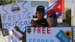 Cubanos exiliados exigen libertad para los presos cubanos en carceles castristas