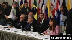 Presidente de la OEA, Luis Almagro, en la Cumbre de las Américas de Lima, Perú.