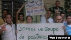 Pastores cubanos protestan por la falta de libertad religiosa en la isla. (Archivo)