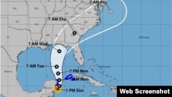 Trayectoria de Michael según el Centro Nacional de Huracanes. (NHC)