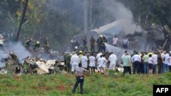 Avión de Cubana que cayó en La Habana.