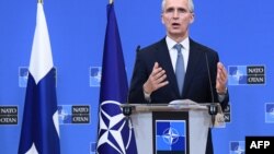 Secretario General de la OTAN Jens Stoltenberg durante una rueda de Prensa en Bruselas, Bélgica